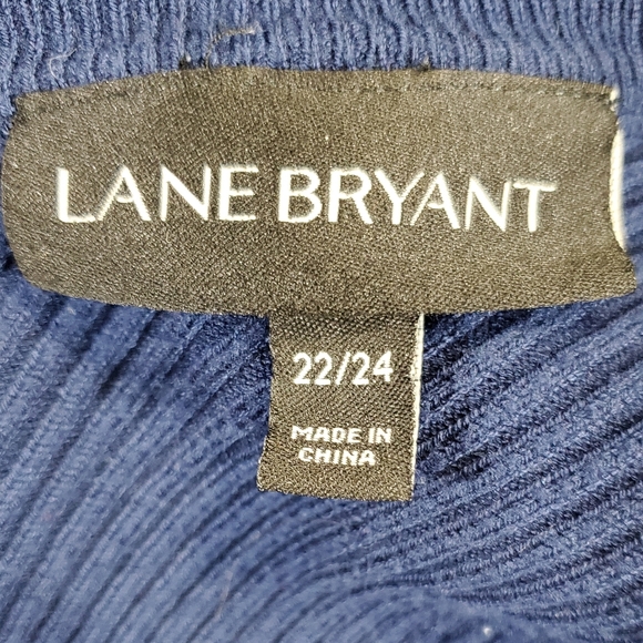 Lane Bryant 3/4 Sleeve V-Neck Ribbed Women's Sweater Blue ~ Pre-Owned Sz 22/24 - Picture 9 of 12